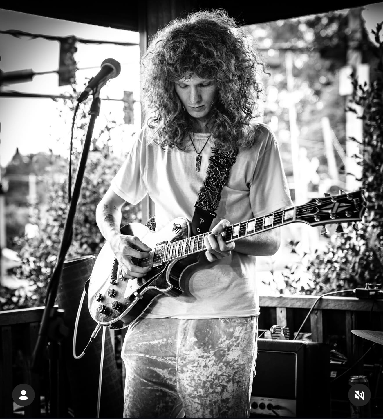 Jesse Bennett performing an electric guitar solo